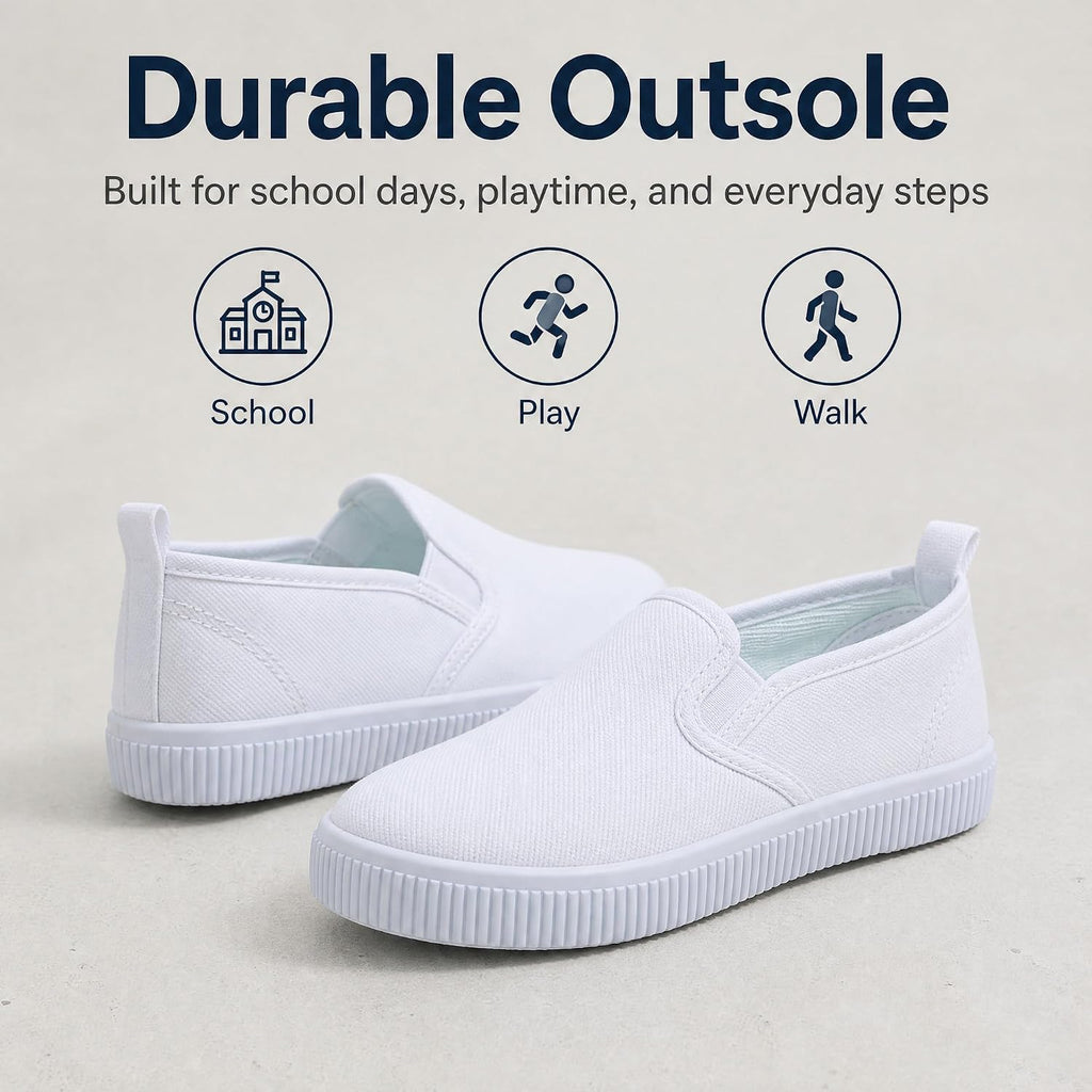 Girls White Shoes Canvas Comfortable Causal Sneakers