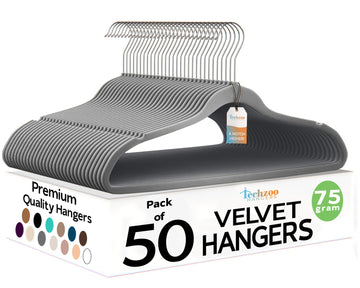Premium Velvet Hangers 50 Pack Ultra Thin Non Slip Adult Felt Space Saving Slim Suit Hanger for Closet Heavy Duty