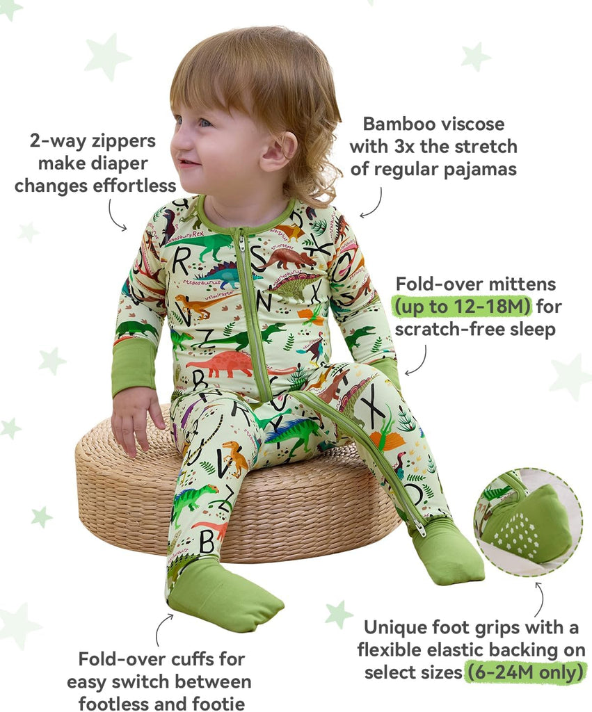 Bamboo Viscose Baby Footie Pajama, Zipper Sleeper Boys Girls