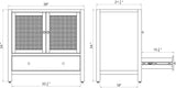 Alaterre Furniture Lucca Bathroom Vanity - Freestanding Cabinet Without Sink