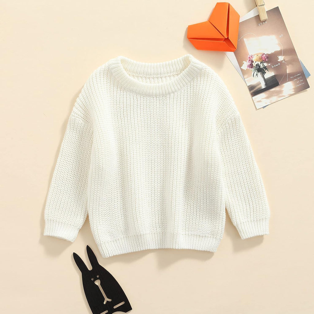 Newborn Baby Boy Girl Knit Sweater Long Sleeve Solid Winter Warm Sweatshirt Top Outfit Infant Toddler Fall Clothes