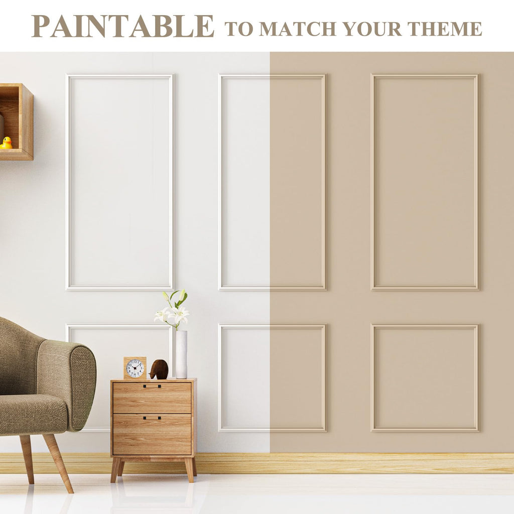 3 Sets Peel and Stick Wall Molding Kit, Premade Wainscoting Panels