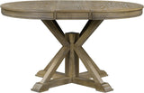 Retro Style Round Dining Table Functional Wooden Extendable Oval Dining Table with 12" Leaf and Natural Wood Grain