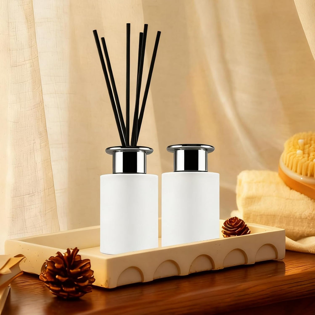 Fragrance Glass Reed Diffuser Bottles Jars 120ml - Set of 4