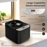 PEEKO Larger Sauna Steamer 4L, 1500W Steam Generator,Steamer Pot with Remote Control, Steam Cup, Timer, 16 Levels