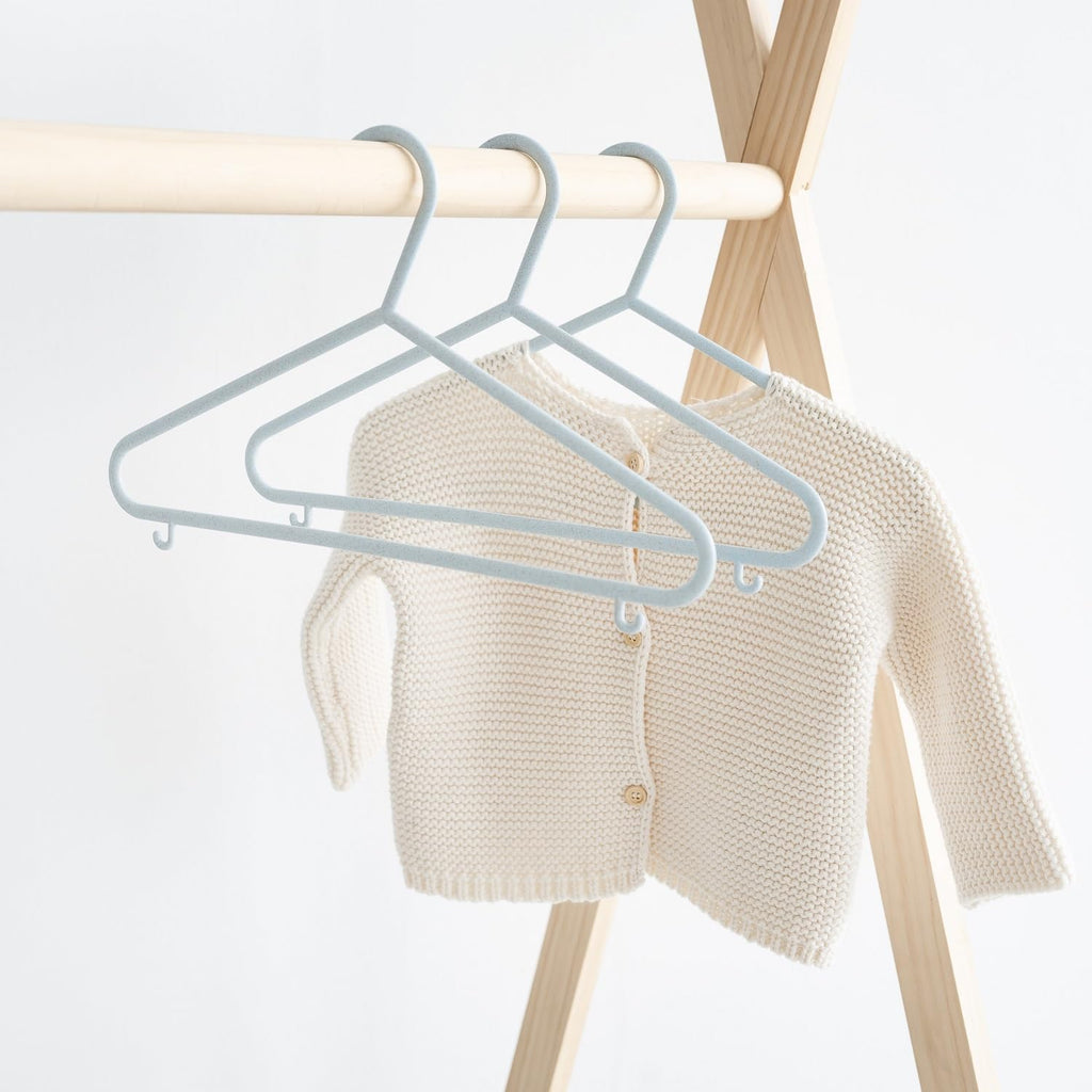 Eco-Friendly Wheat Straw Baby Hangers, Speckled Blue, 30 Pack