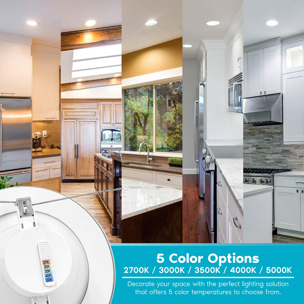 5/6 Inch LED Recessed Retrofit Downlight, 14W=90W, 1100 LM (6 Pack)