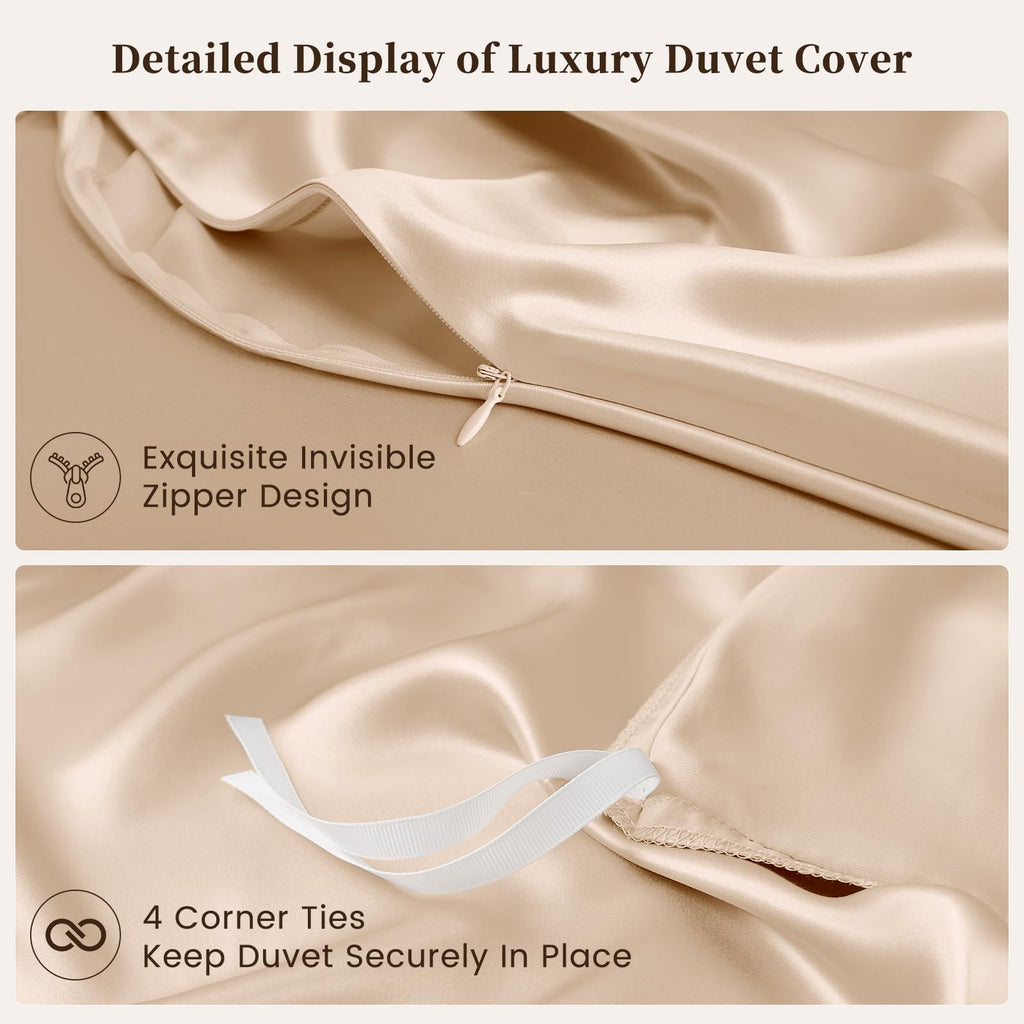100% 6A+ Mulberry Silk Duvet Cover Champagne