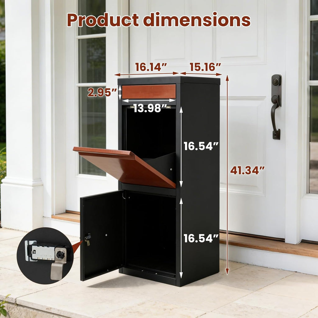 Package Delivery Boxes with Combination Lock- Parcel Drop Boxes Large Mailboxes for Packages 2-in-1 Design for Letters