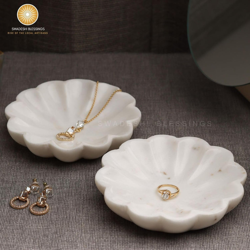 HandMade Marble Jewelry Tray, Trinket Dish, Catch-all,5"