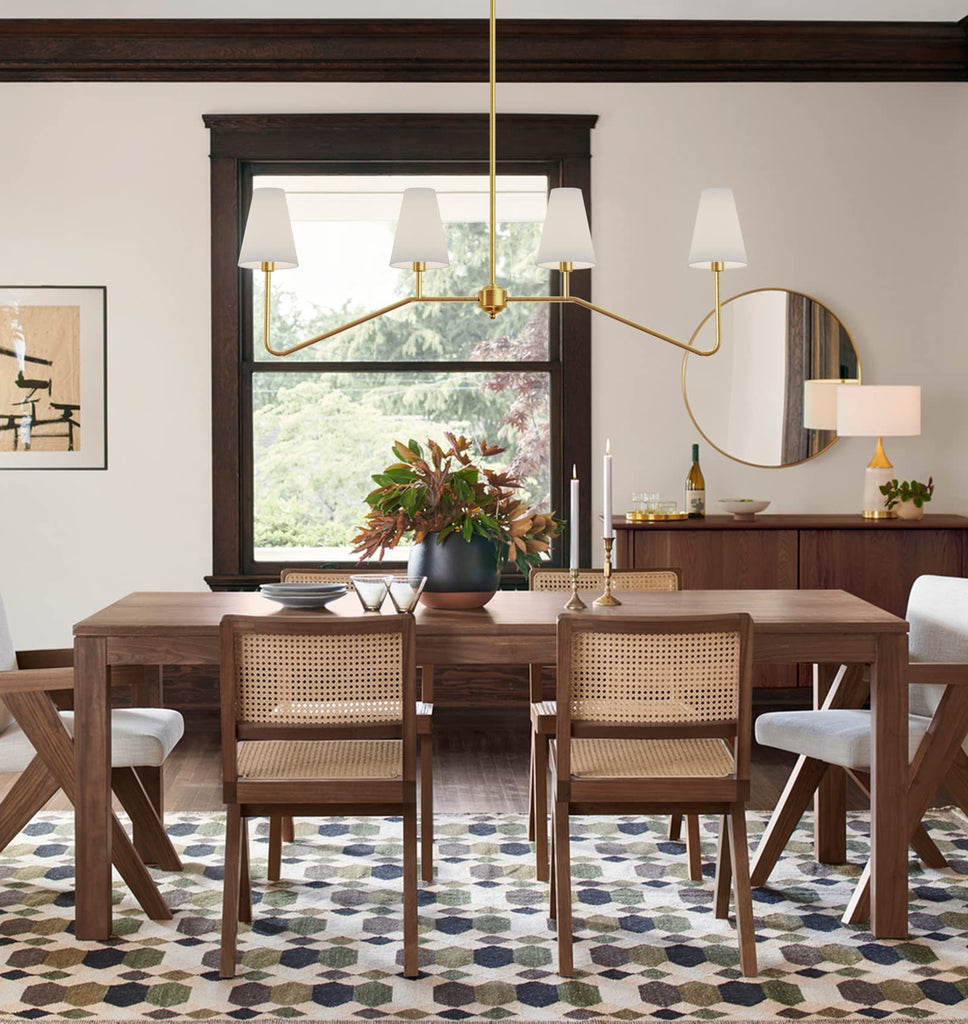 Linear Kitchen Island Light Fixture Gold and White Shade