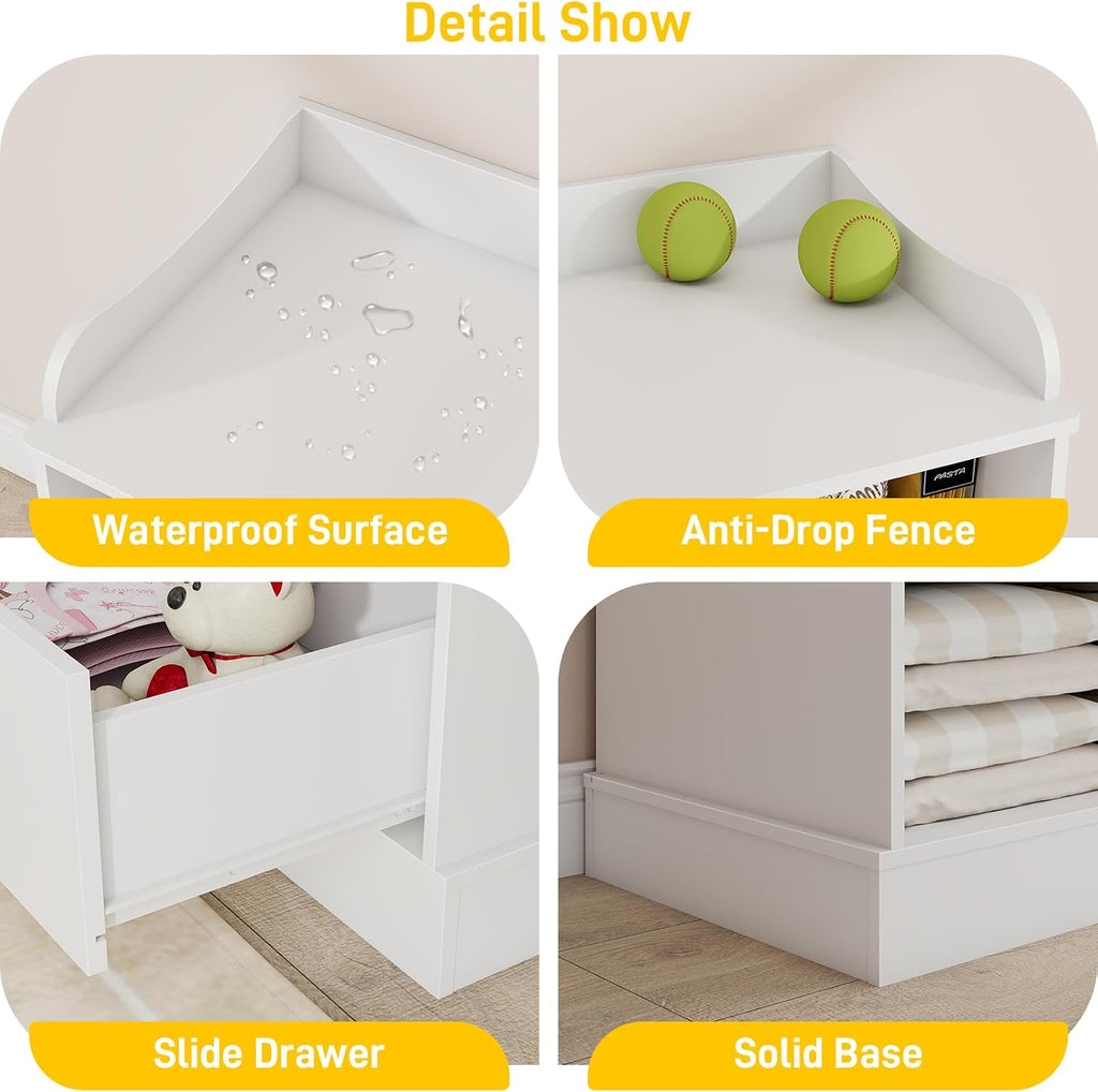 Kids Dresser Cabinet with 7 Drawers, Changing Table , White Chest of Drawers, Baby Dresser, Kids Bedroom Furniture