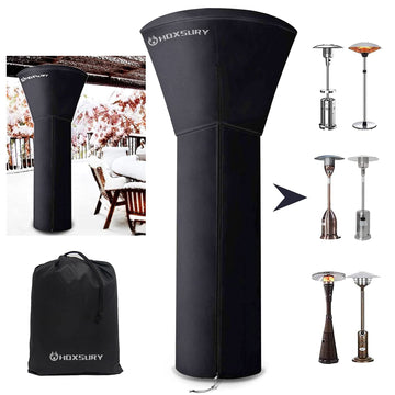 Patio Heater Cover Outdoor Waterproof 94IN 420D Heavy Duty Standup Round Oxford Covers for Outdoor Heaters