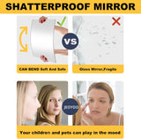 Wall Mirror Full Length, on Door Mirrors, Cheap Mirror Acrylic, shatterproof Gym Mirrors Gym, 8"X8"-4 Pcs, Workout Non