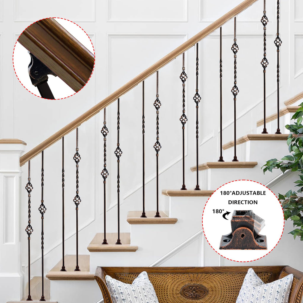 Oil Rubbed Copper Staircase Balusters - 1/2inch x 44inch, Metallic Railing with Distinctive Shine and Textured
