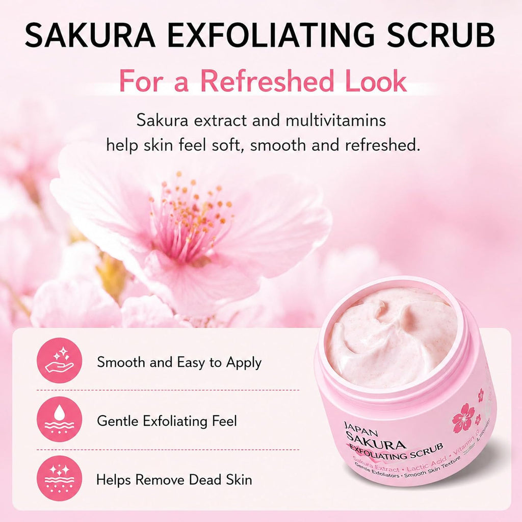 Cherry Blossom Bath and Body Gift Set for Women, Bath Gift Sets, Home Bath Spa Gifts Set for Self Care - Set of 9