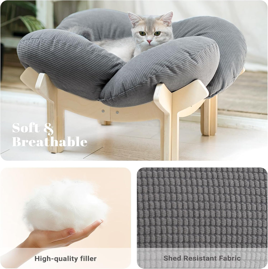 Elevated Cat Bed for Indoor Cats Couch Sofa Flower