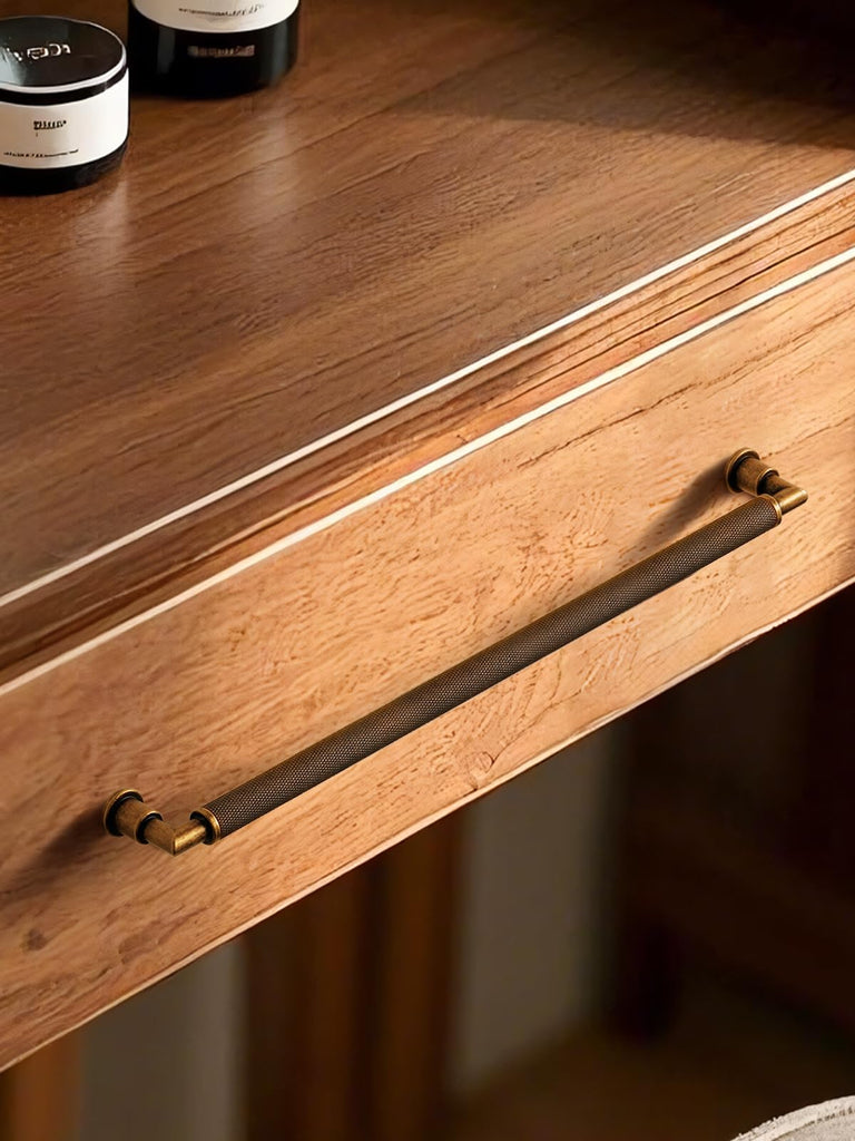 5 Pack Antique Brass Cabinet Pulls 12.6" Hole Center Knurled Drawer Pulls Bathroom Dresser Handles Hardware Bar Zinc