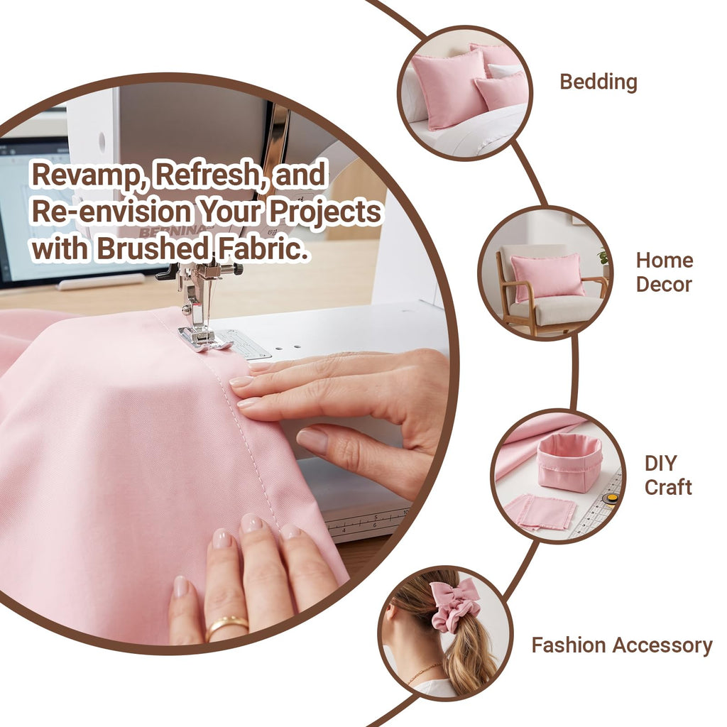 55 Inch Wide Microfiber Polyester Fabric, 1 Yard, Pink