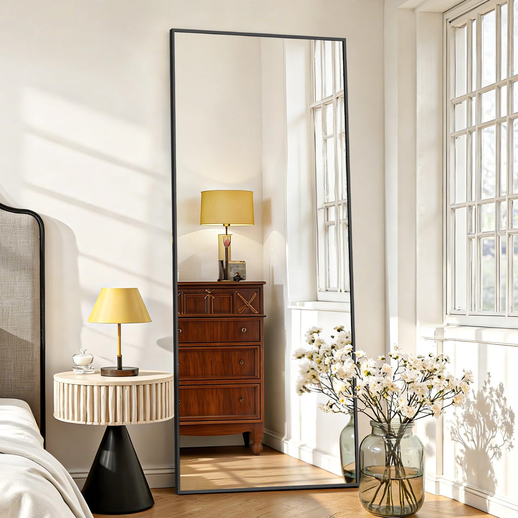 Mirror Full Length 64"x21", Rectangle Full Body Floor Mirrors with Stand