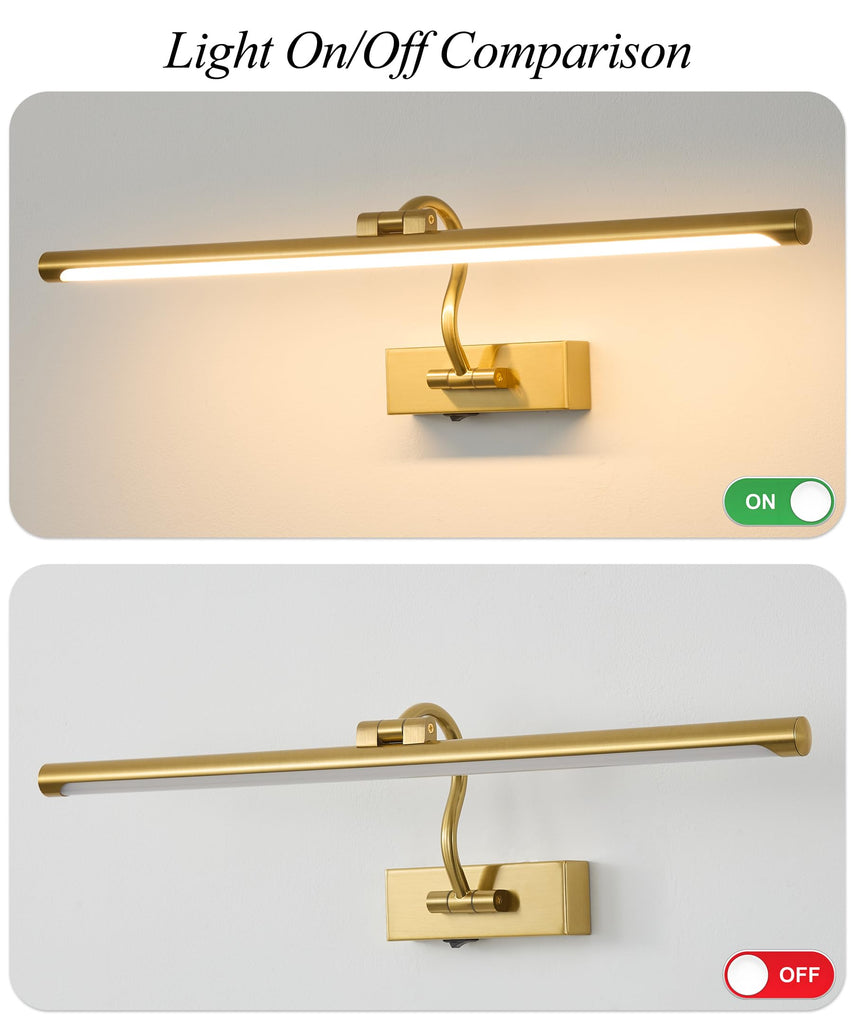 Wireless Rechargeable Picture Light for Wall, 24 Inch Battery Operated Art Lighting with Remote, 3CCT Dimmable &
