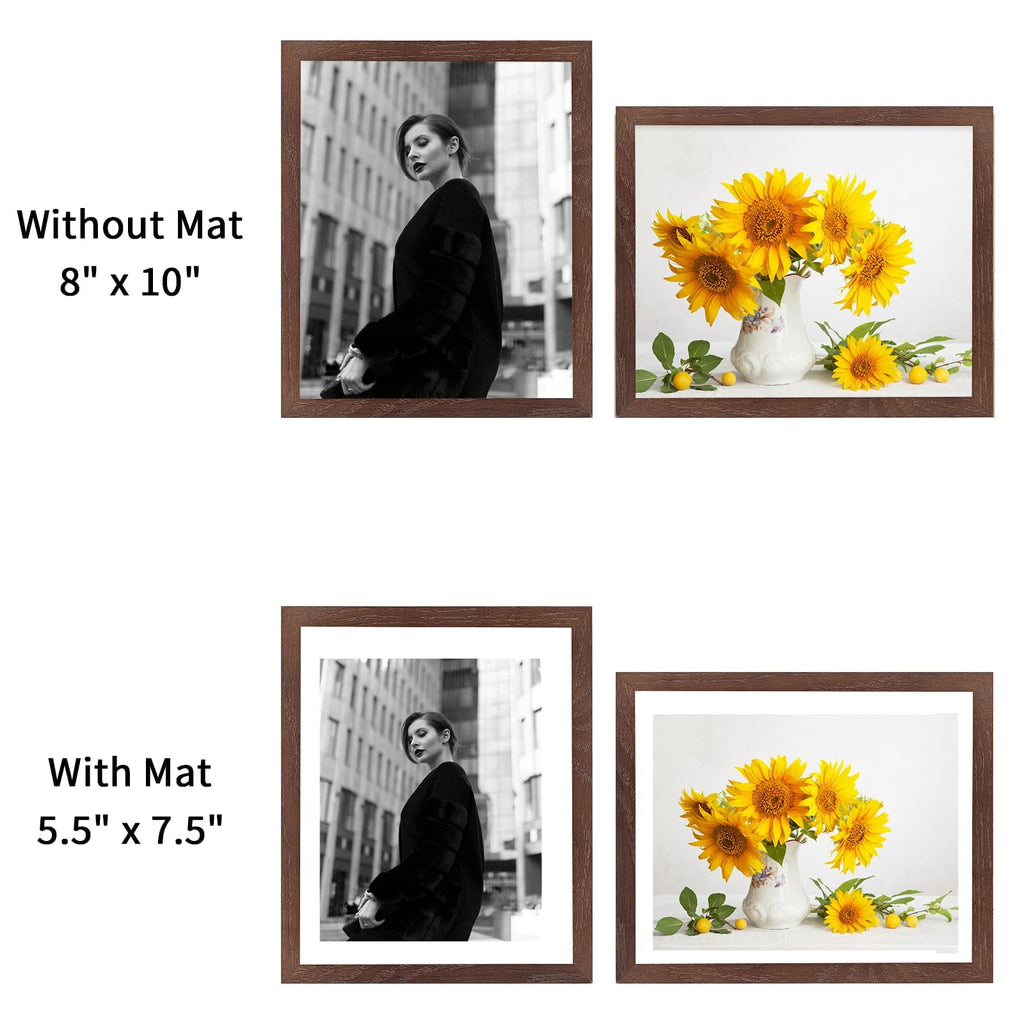 Walnut Wood Picture Frame, 8x10 inches, 1 Pack, Natural Solid Wooden Frame for Wall Art Photo and Prints