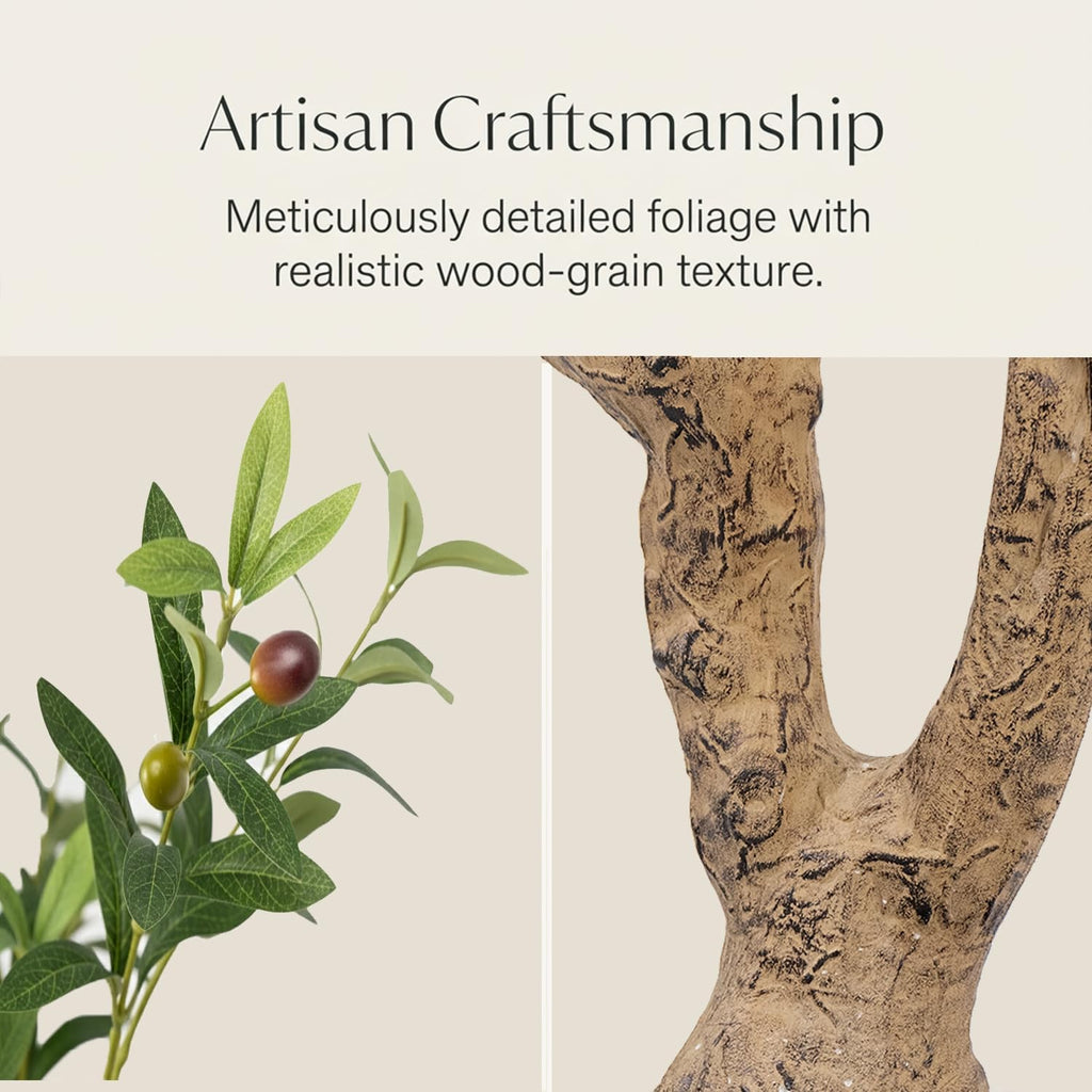 Olive Tree with White Pot - 7FT Faux Olive Tree Decor