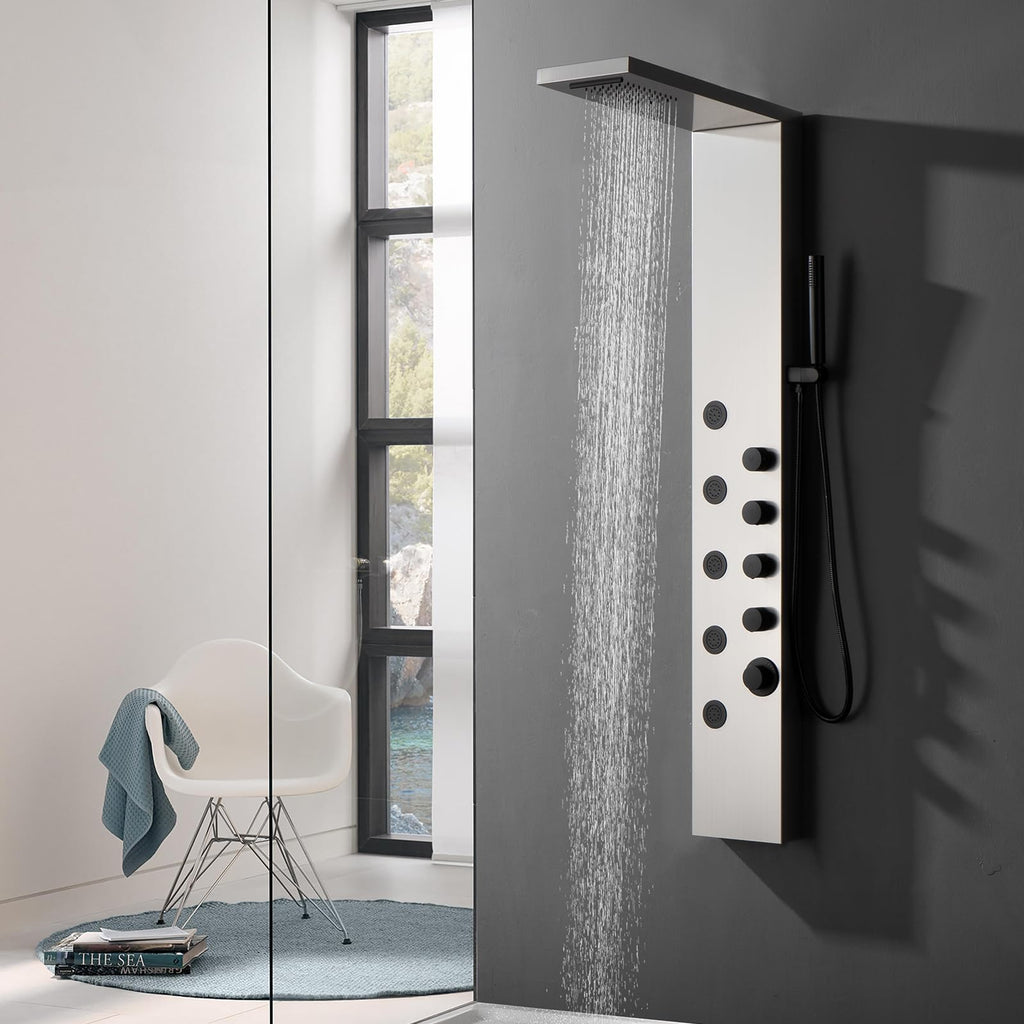 Shower Panel Tower System with Rainfall Shower Head