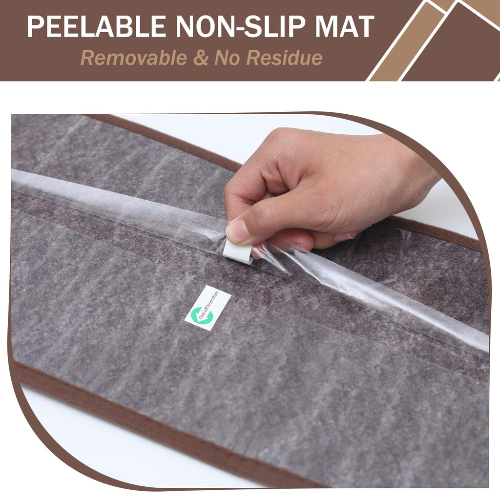 Non Slip for Wooden Steps, 15 Pack, 8"x 30", Brown