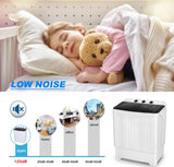 Portable 30Lbs Twin Tub Washing Machine Washer and Dryer Combo, Compact Laundry Machine with Drain Pump, Time Control