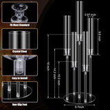 4 Sets 5 Arm Acrylic Candelabra Holderar Candle Centerpieces with LED Candles and Shade for Proposal Ceremony