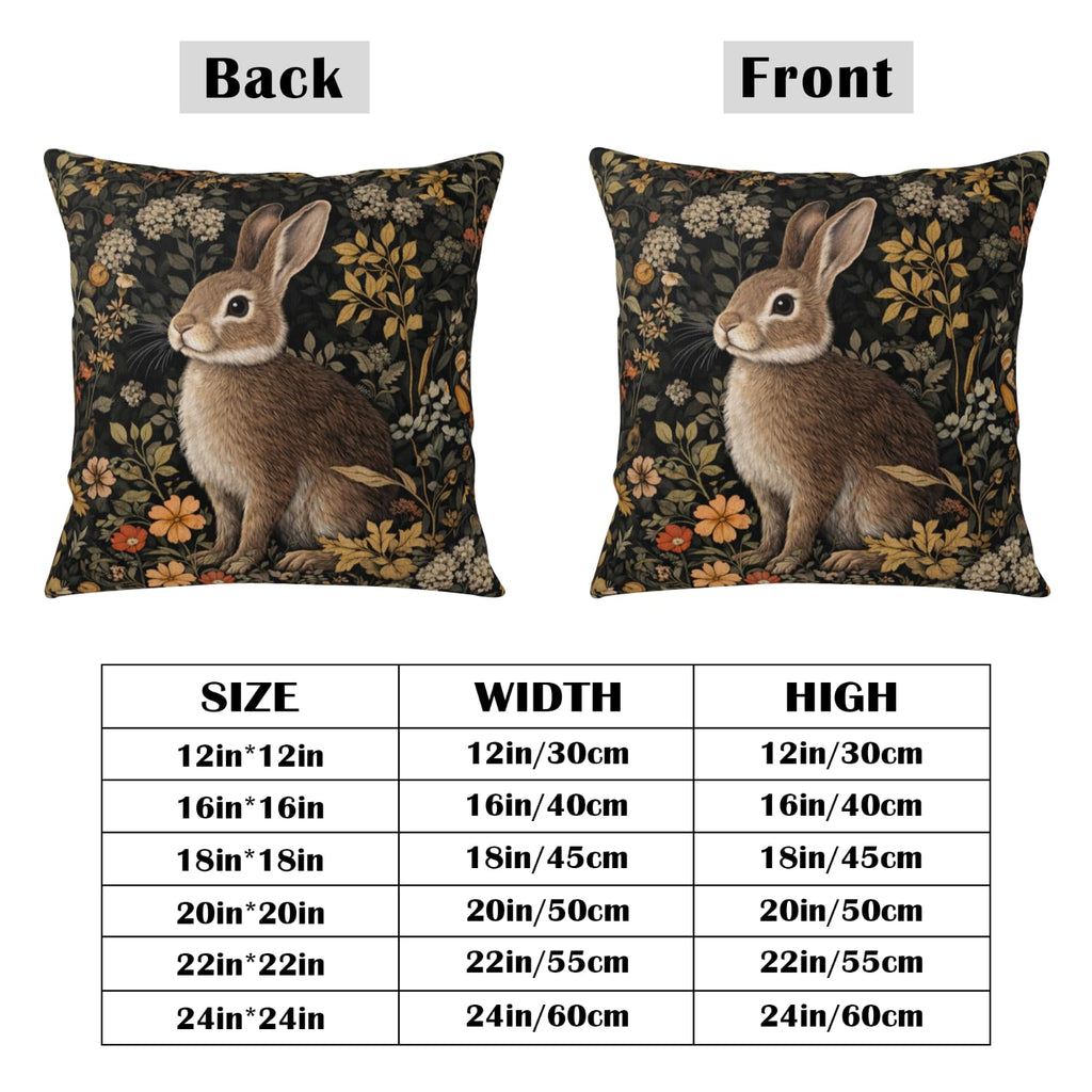 Vintage Easter Bunny Pillow Covers 18x18 Set of 2 Rustic Botanical Plants Floral Rabbit Throw Pillow Cases Spring