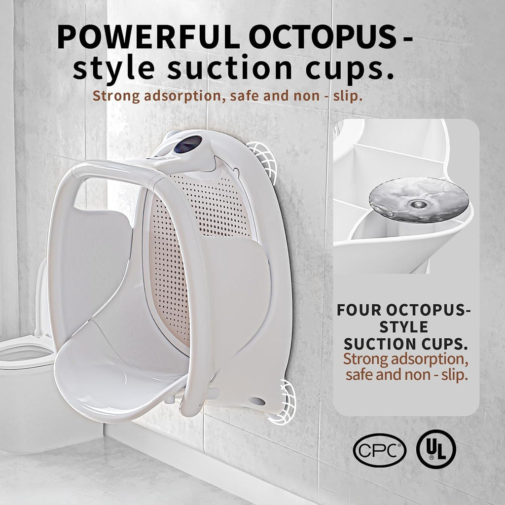 Bath Seat 6+ Months with Temp Display Non-Slip Suction Base Tub Seat