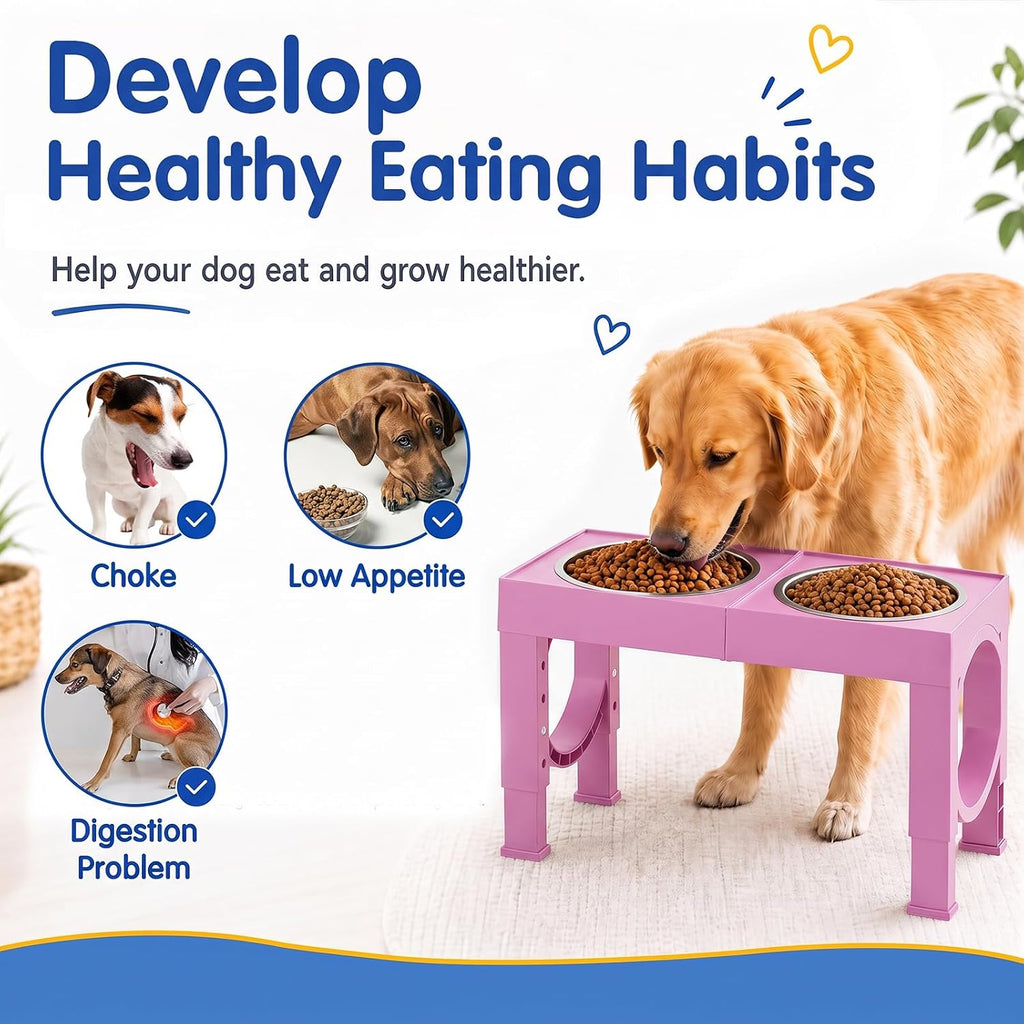 Elevated Dog Bowls Large Breed Raised Dogs Bowl Stand Large/Medium Sized Dog Stainless Steel Food Water Bowl Stands 5