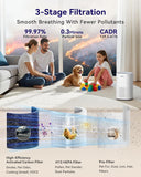 Air Purifiers for Home Large Room up to 1500ft², H13 True HEPA Air Purifier for Pets Dust Odor Smoke
