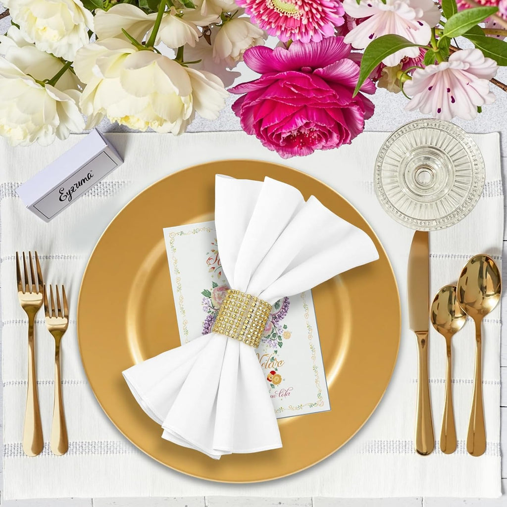 Inch Charger Plates Bulk, Gold Chargers for Dinner Plate, Table Chargers for Table Setting, Wedding - Set of 50
