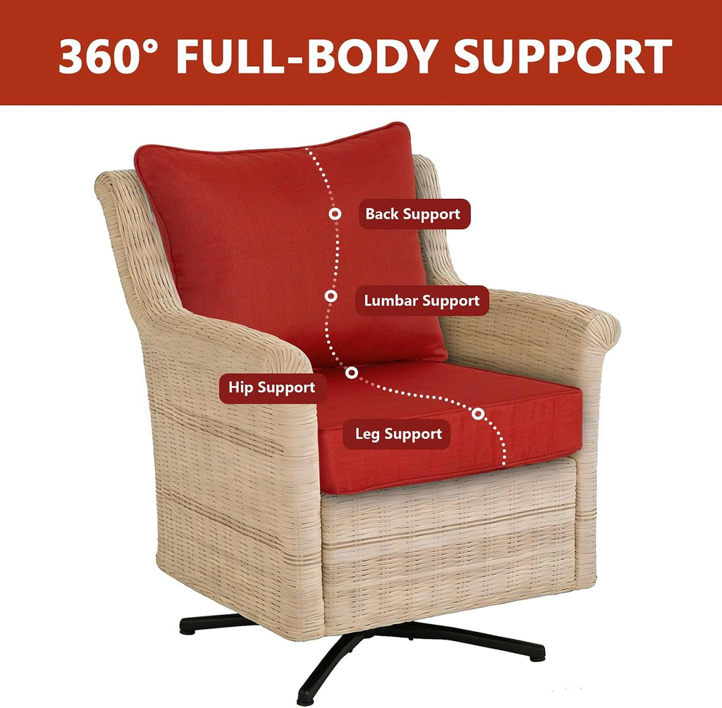 24x24 Outdoor Deep Seat Cushions 2-Pack, 30D Foam, Quarry Red | 30D High-Resilience Foam, Fade-Resistant for 1000+