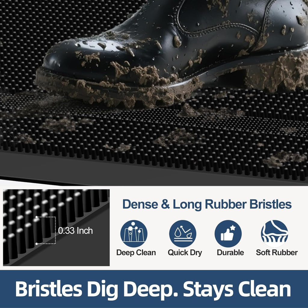 Front Door Mat Outside Entrance, 36" x 24" Heavy Duty Rubber Outdoor Mats Enlarged , Welcome Matt Outdoor, Dirt