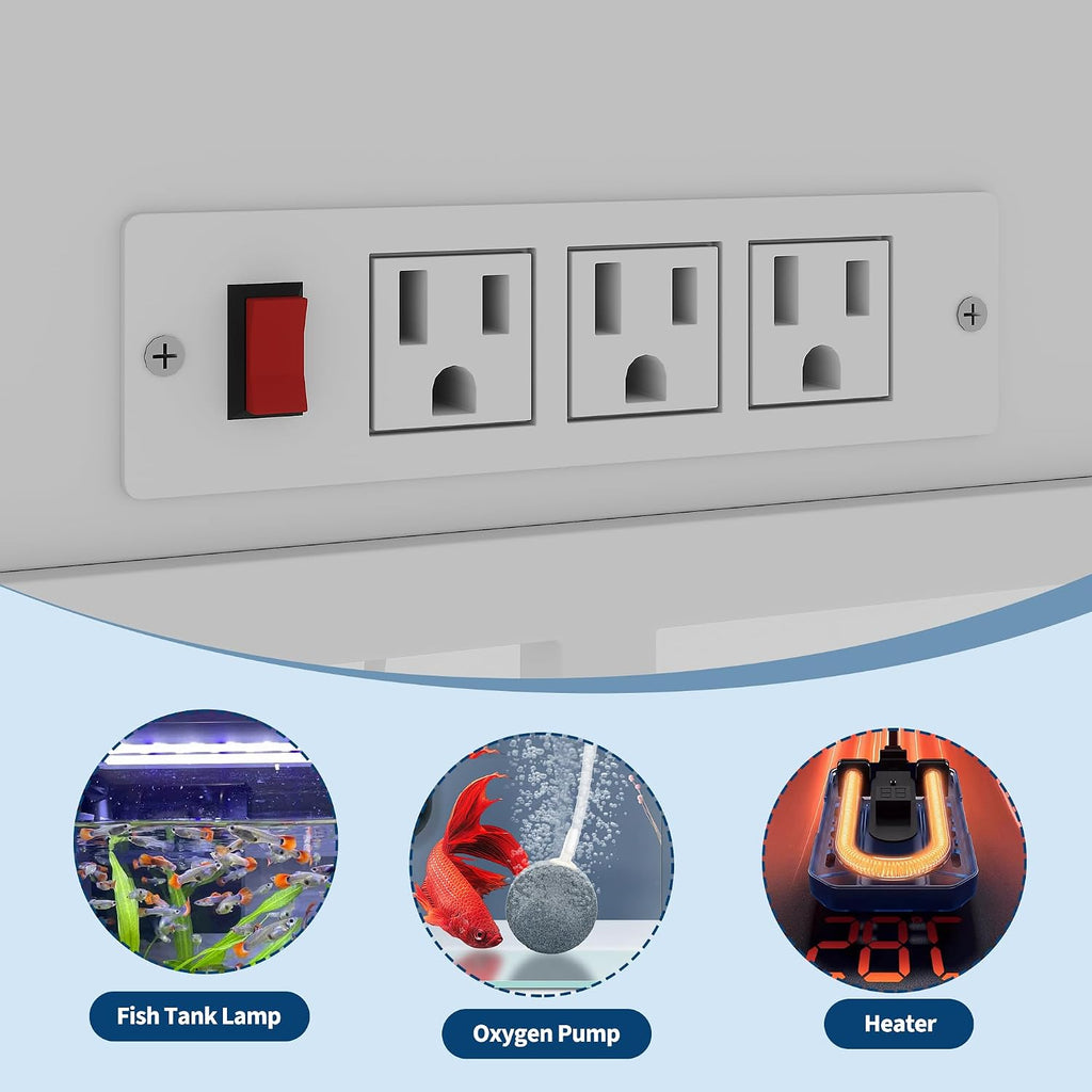 40 Gallon Fish Tank Stand with Outlet, Double Aquarium Tank Stand