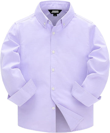 Boys Oxford Dress Shirt Long Sleeve Button Down Formal Shirts
