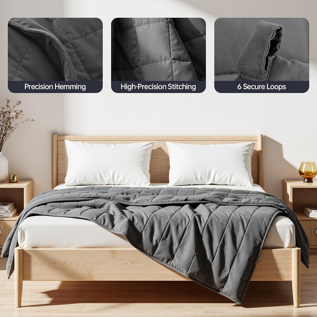 Weighted Blanket for Adults Queen Size Heavy Blanket, 20 lb 60" x 80" | 20 lbs, 60" x 80", Breathable Cotton with