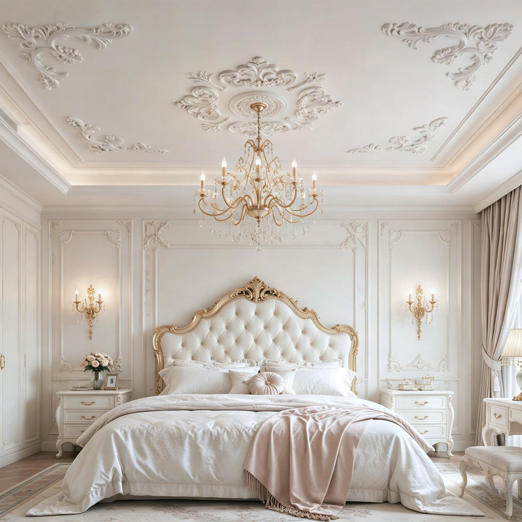 40 Inch Ceiling Medallion for Chandelier, 4-Piece Molding Kit