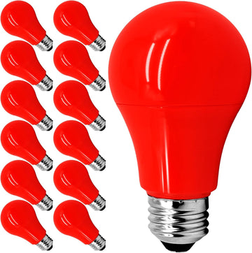 Red LED Light Bulbs A19 7W (60W Equivalent) E26