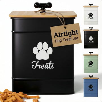 Dog Treat Container Airtight, 6"W x 8"H, Powder Coated, 12 Cup Capacity