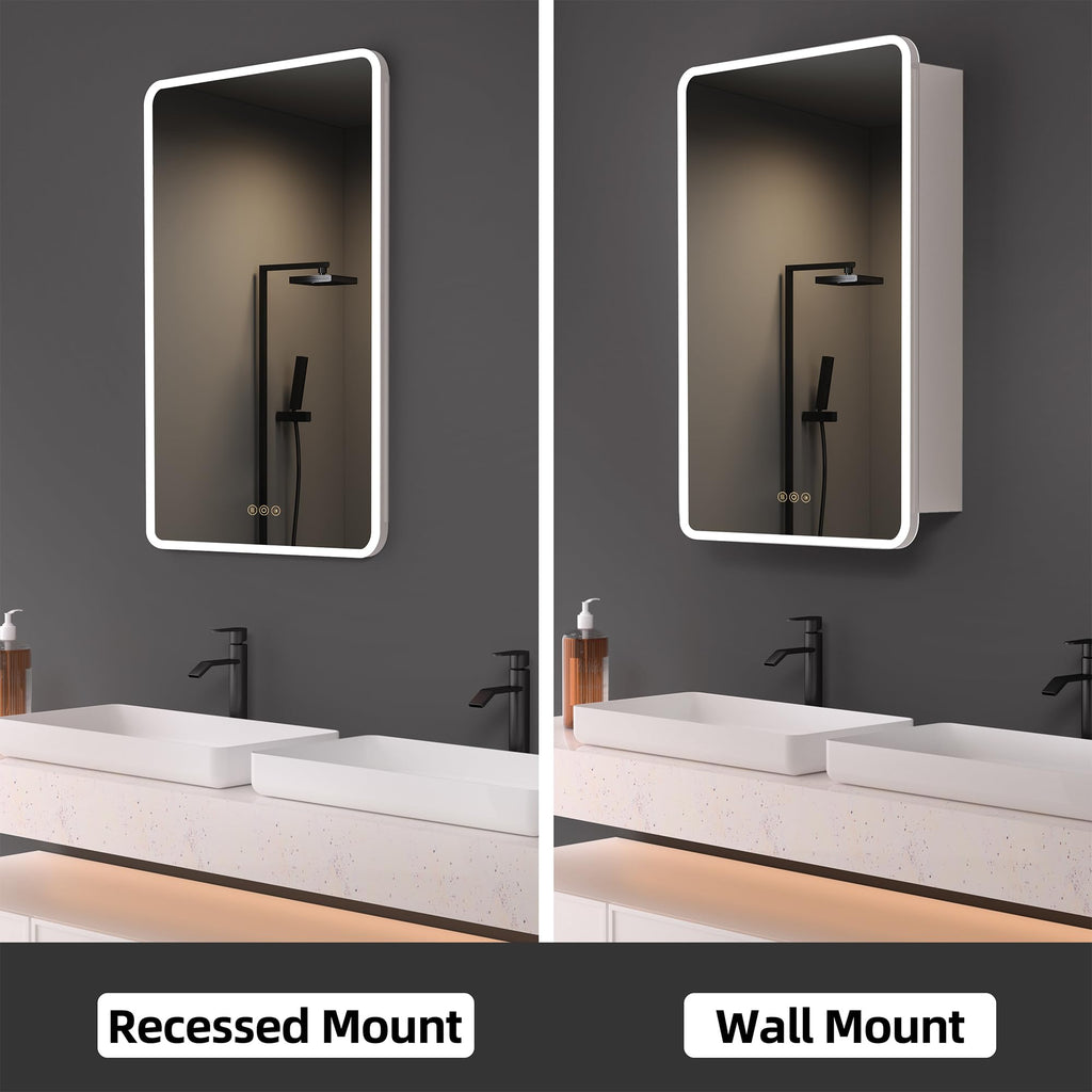 16 x 24 Inch Medicine Cabinet with Mirror and LED Light