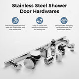 Frameless Shower Door, 56-60" W x 75" H Sliding Shower Doors