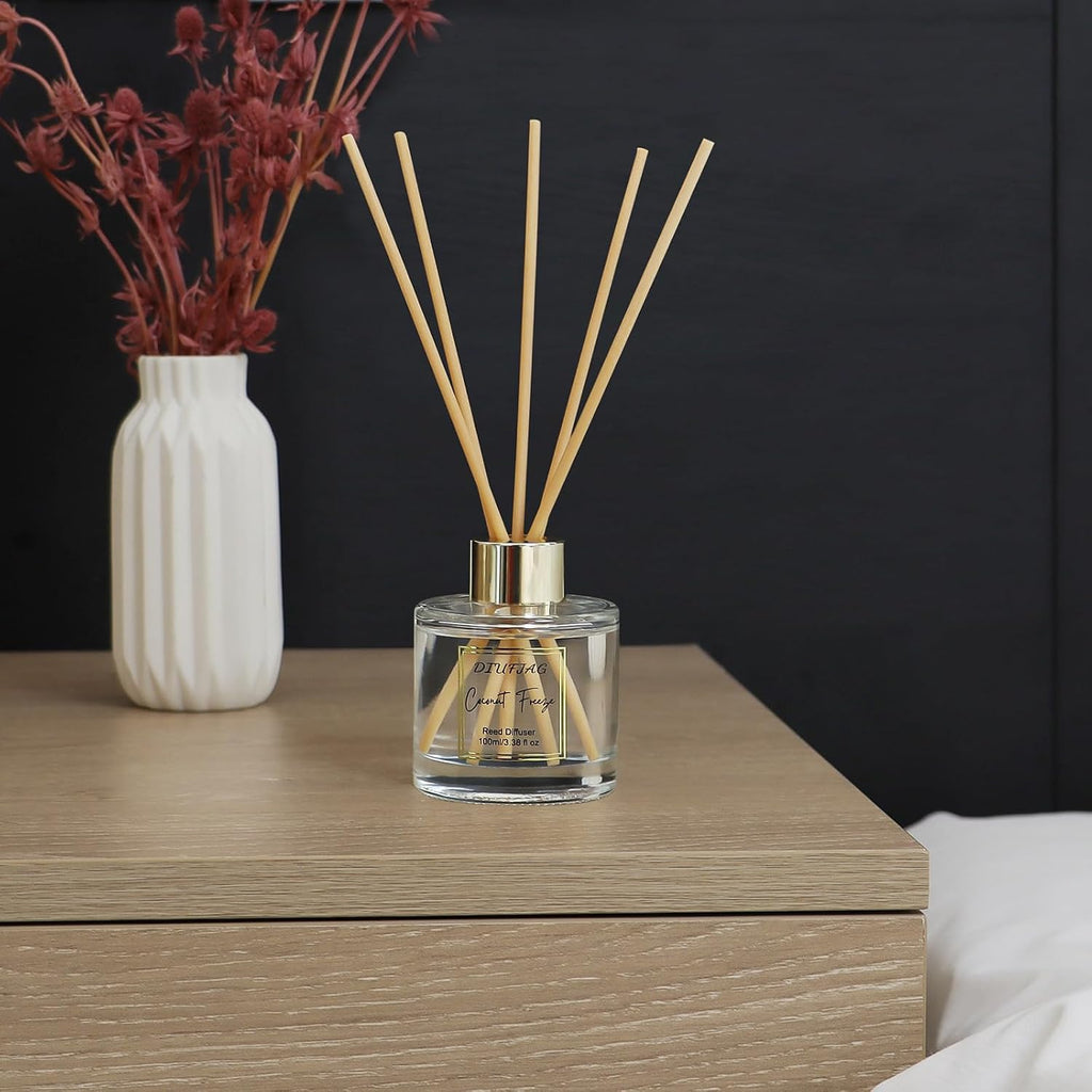 100ml Scent Diffuser with 6 Fiber Sticks, 3.5 oz Reed Diffuser Set
