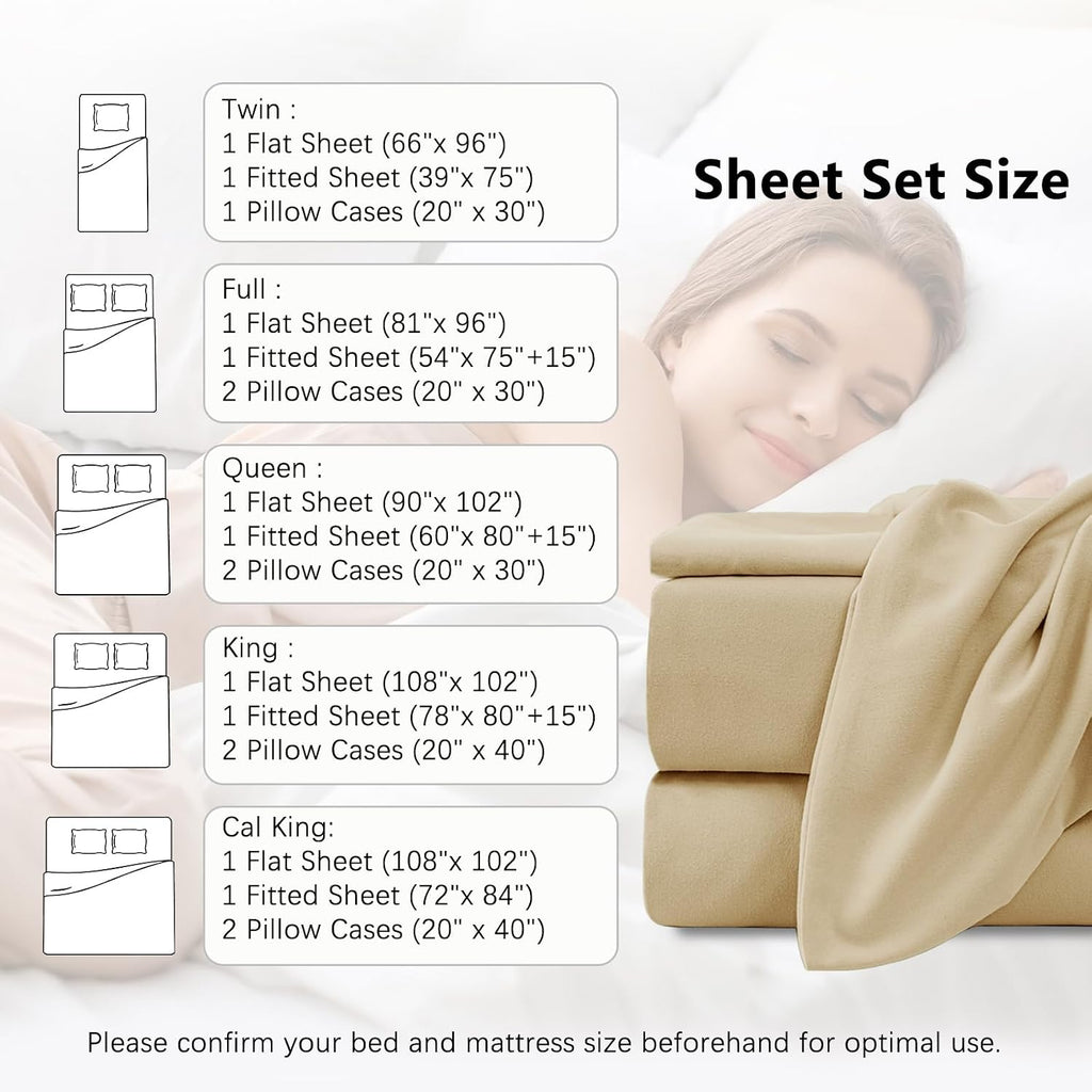 King 4 Piece Sheet Set - Hotel Luxury Bedding for King Bed - Soft and Breathable Bed Sheets Set - Deep Pocket