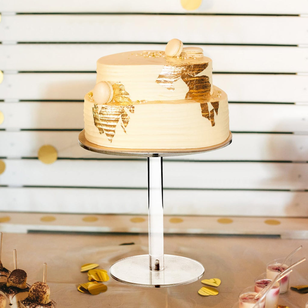 Acrylic Cake Stand, Round Cake Stands for Dessert Table, Clear Cupcake Stand for Birthday Party, Pastry Candy Pizza