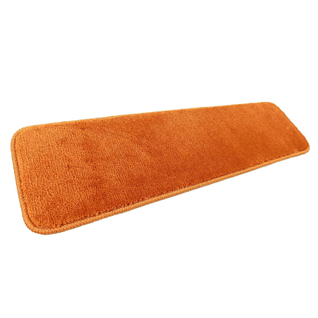 Soft Pile Orange Stair Treads Set of 13 (7" x 24")